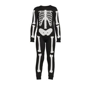 Copy. Nwt Kids Glow In The Dark Halloween Skeleton 2 Piece Pajama Set